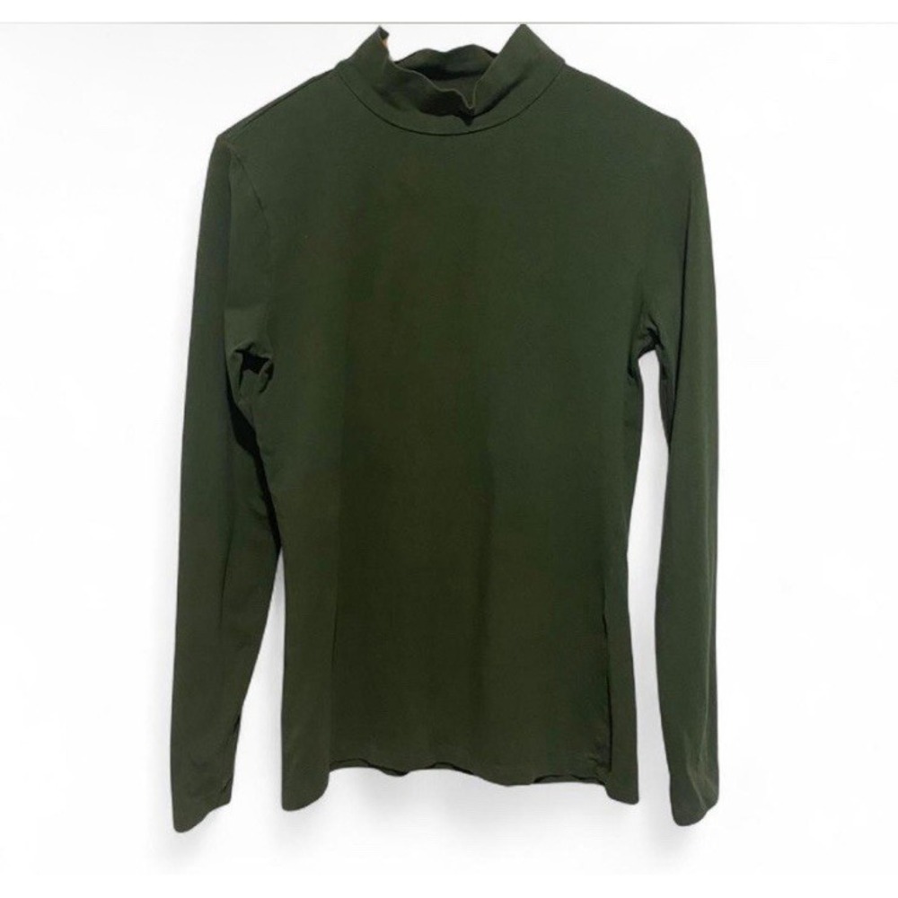 Jacqueline De Yong Women's Long Sleeve Solid Green Turtleneck‎ Top Size L